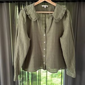 Madewell Ruffle Collar button down